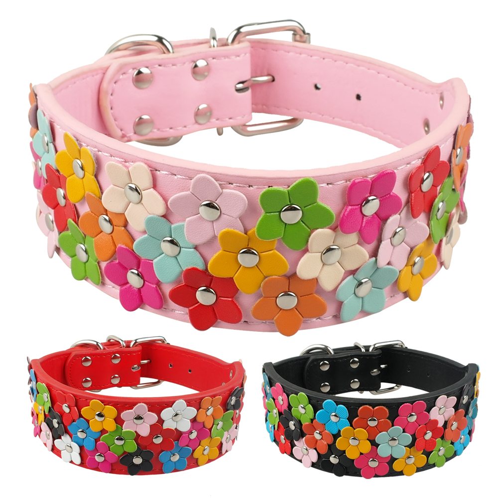 Dog collar flower accessories for a spring mood Andogo